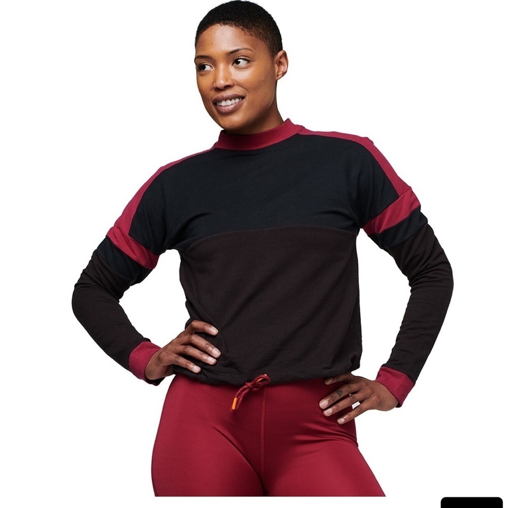 NWT! Cotopaxi “Bandera” Brown And Raspberry Long Sleeve Sweatshirt Small